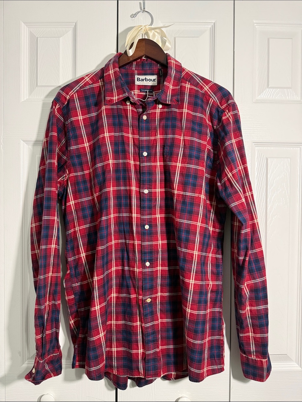 Barbour Endsleigh Plaid Button Down Shirt Men's Sz L Tailored Fit Smart Casual